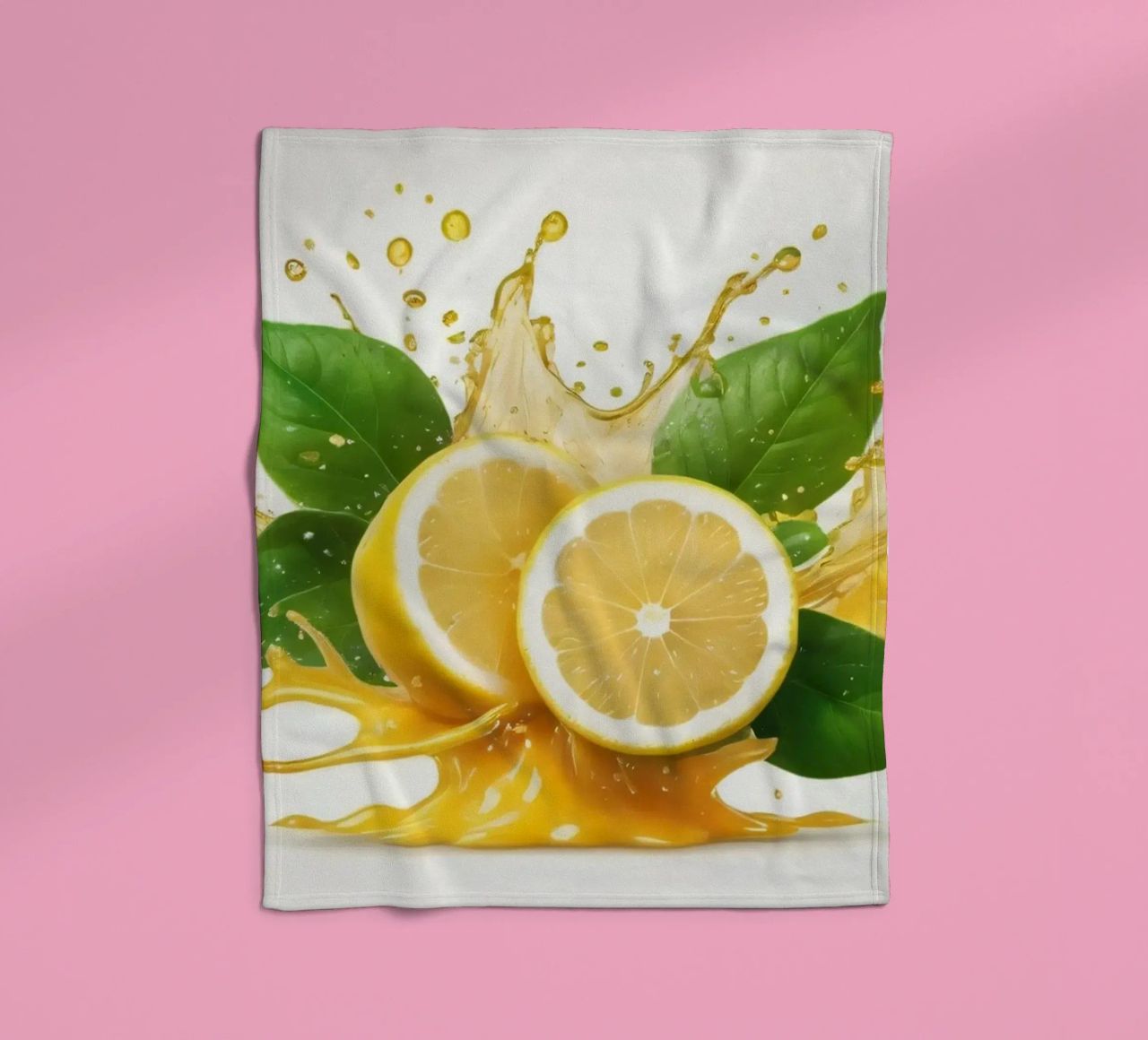 Mezzi limoni brillanti che eruttano succo e spruzzi tra coperta in pile da DesignDoodle