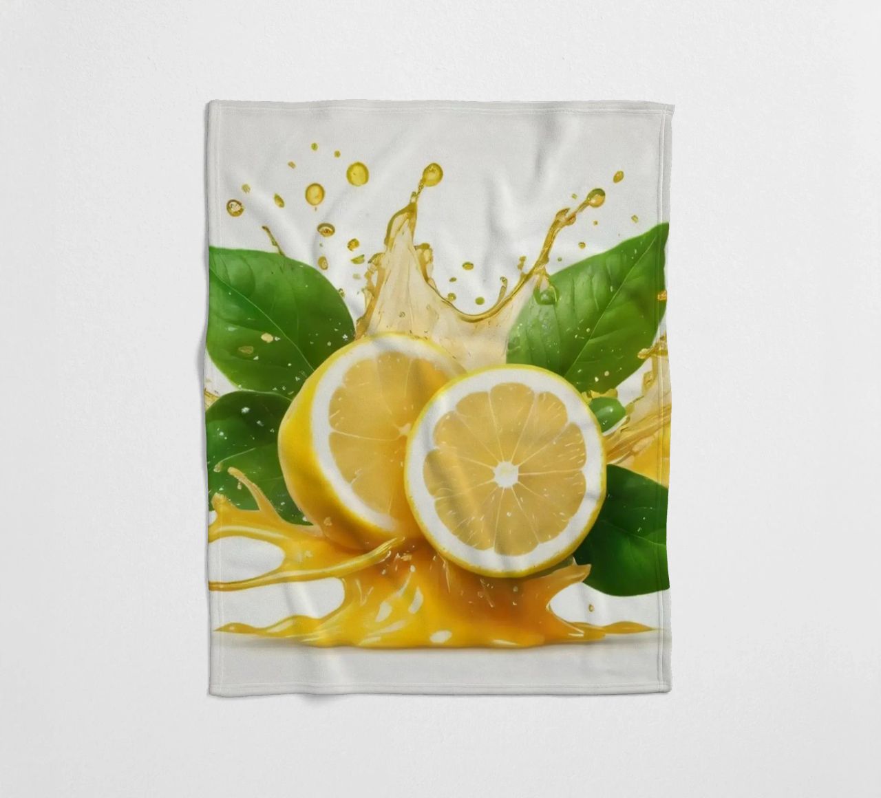 Mezzi limoni brillanti che eruttano succo e spruzzi tra coperta in pile da DesignDoodle