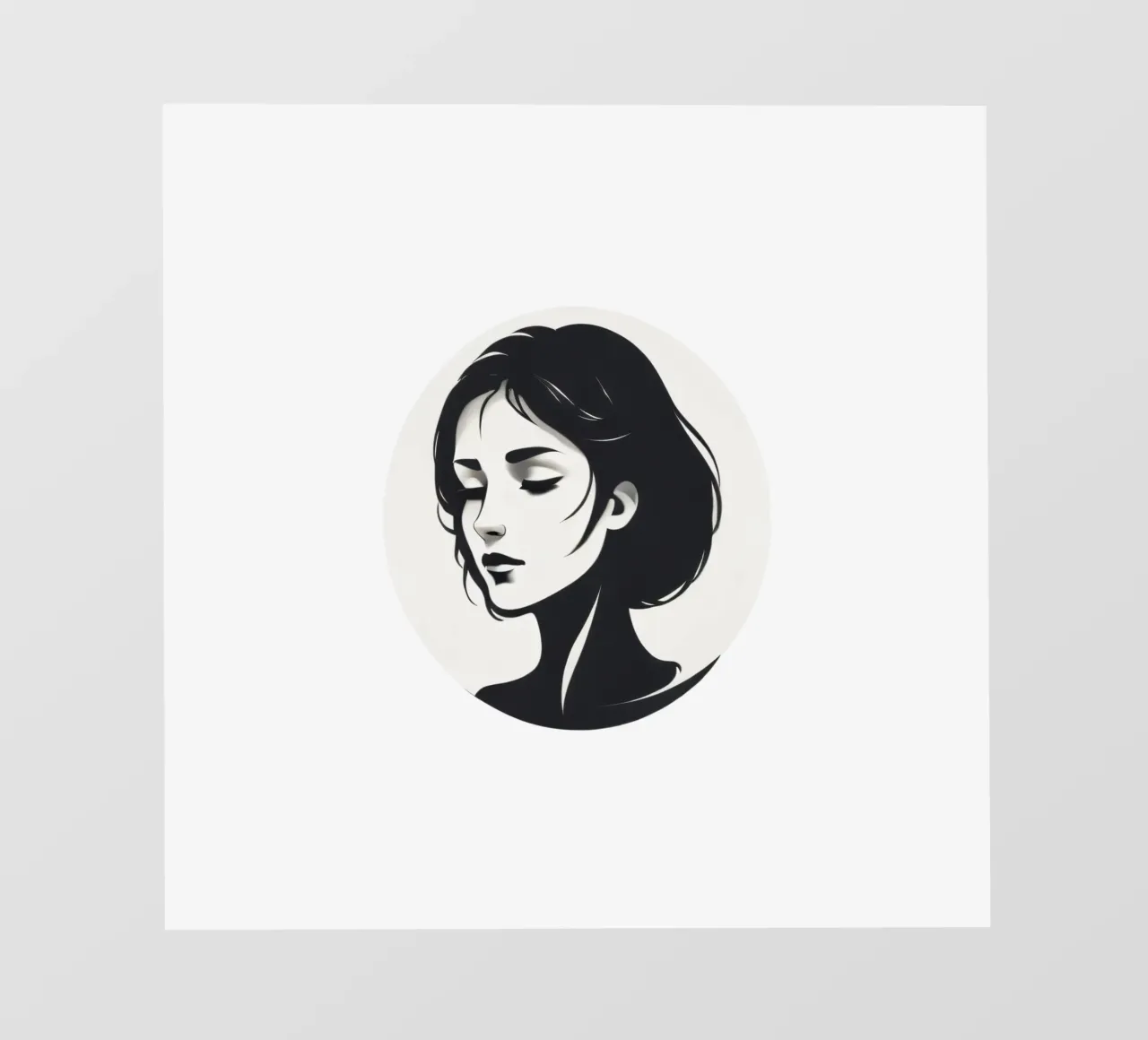 Elegant black and white illustration of a woman photo wallpaper by DesignDoodle
