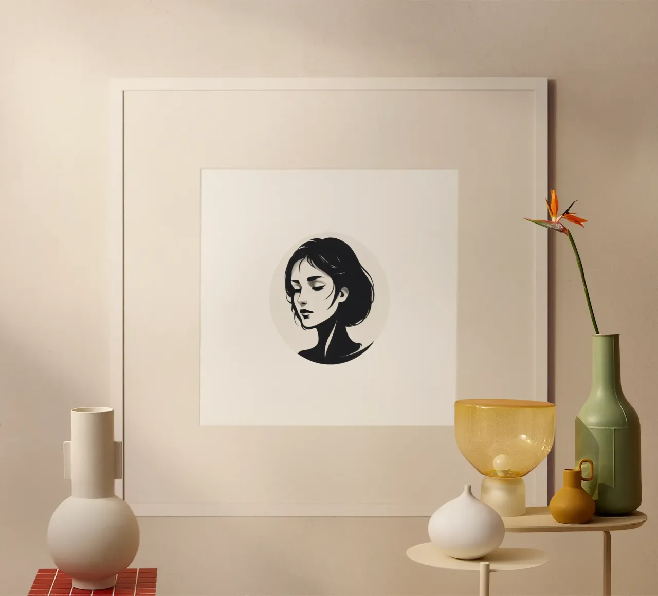 Elegante illustrazione in bianco e nero di una donna poster da DesignDoodle