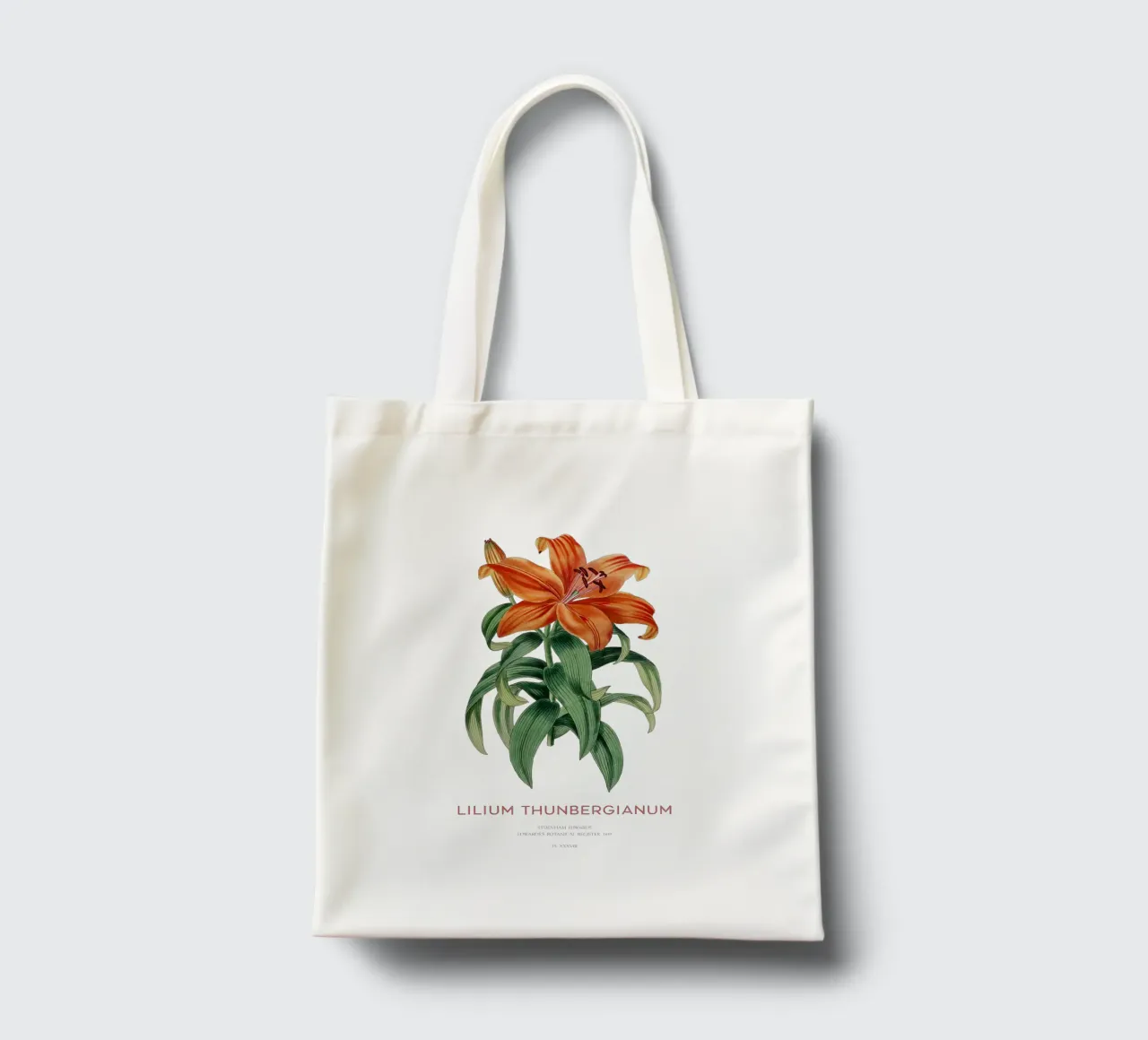 Giglio trasparente o Lilium thunbergianum borsa in juta da Vintagrafica