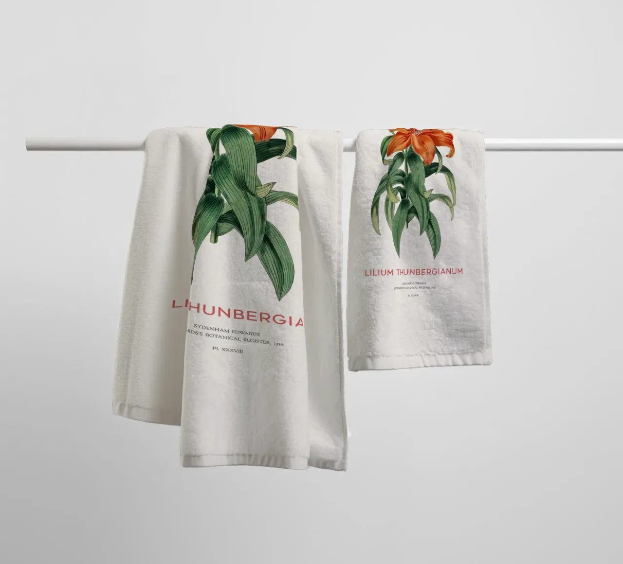 Giglio trasparente o Lilium thunbergianum asciugamano da bagno da Vintagrafica