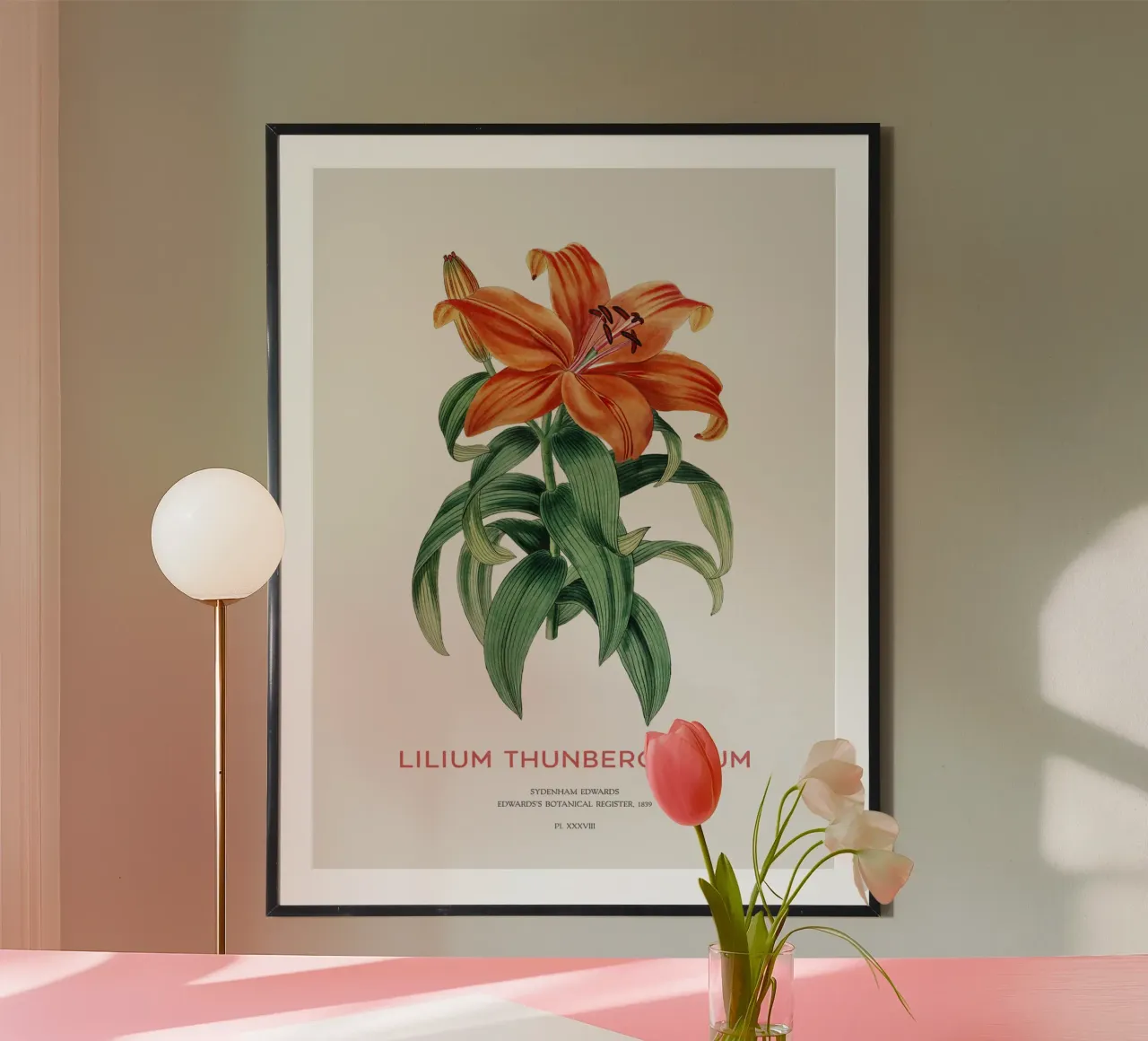 Giglio trasparente o Lilium thunbergianum carta hahnemühle da Vintagrafica