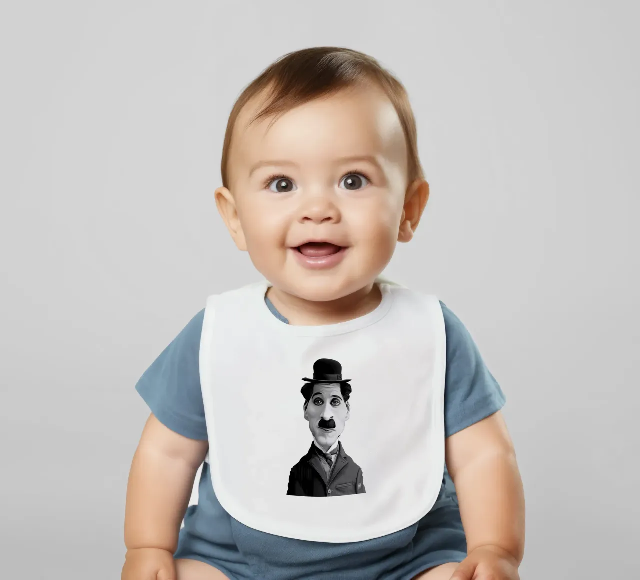 Charlie Chaplin bavaglino da Rob Art | Illustration