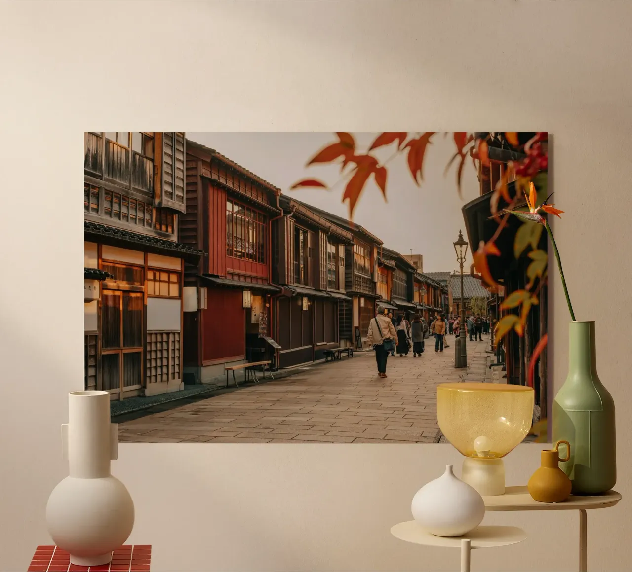 Tramonto a Kanazawa in autunno, Giappone plexiglass da Marcel Bisig