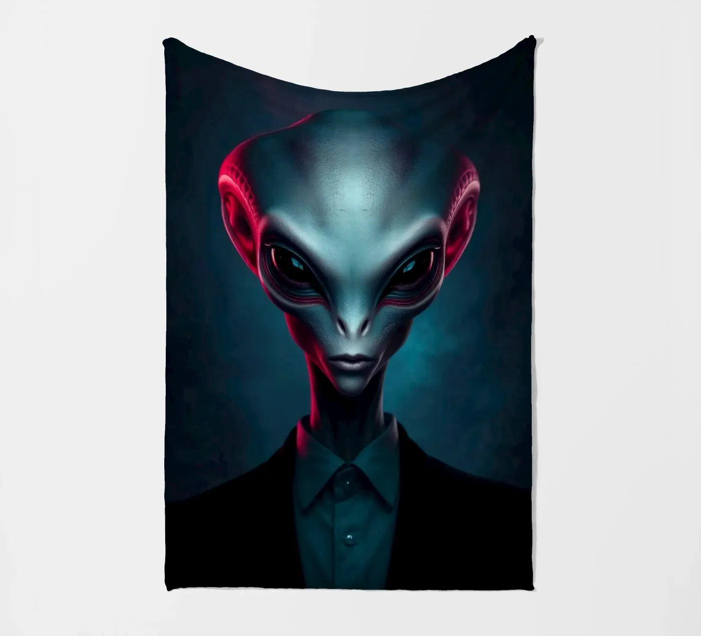 Alien Portrait fleece blanket by Not from this planet