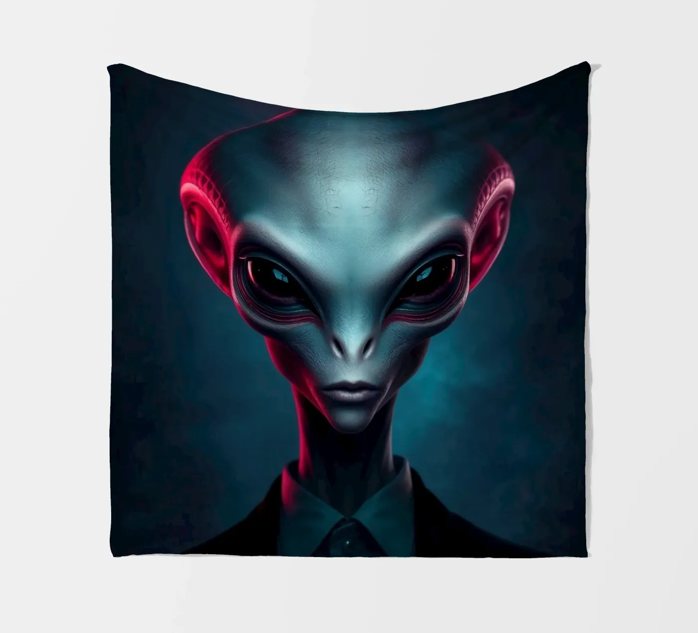 Alien Portrait fleece blanket by Not from this planet