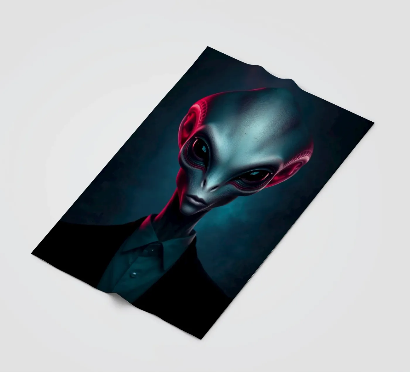 Alien Portrait fleece blanket by Not from this planet