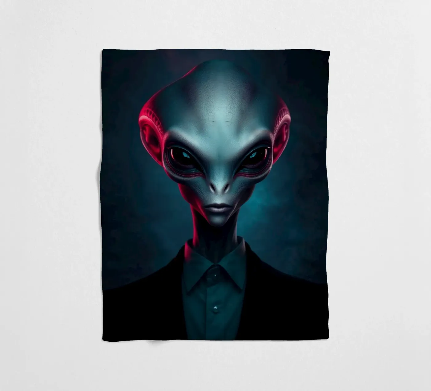 Alien Portrait fleece blanket by Not from this planet