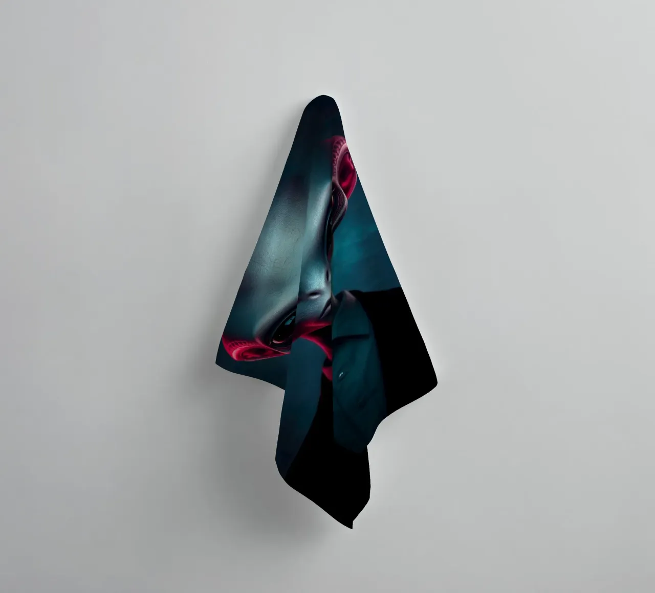 Alien Portrait towel by Not from this planet