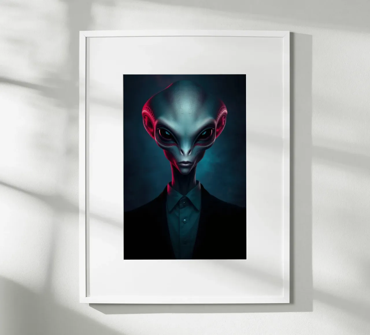 Alien Portrait poster with aluminum frame by Not from this planet