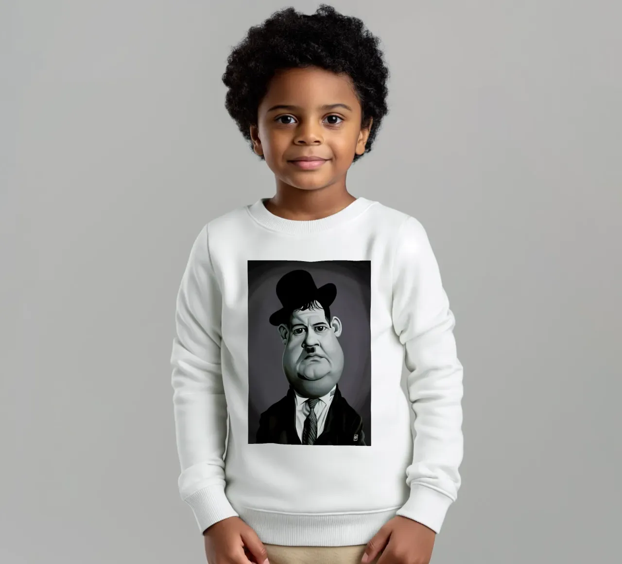 Oliver Hardy felpa bambino da Rob Art | Illustration