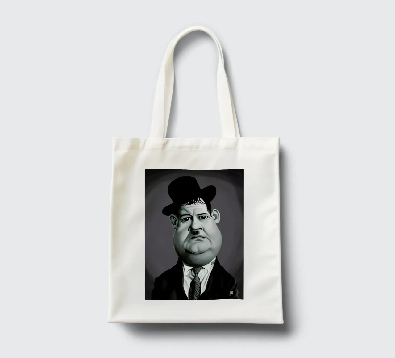 Oliver Hardy borsa in juta da Rob Art | Illustration