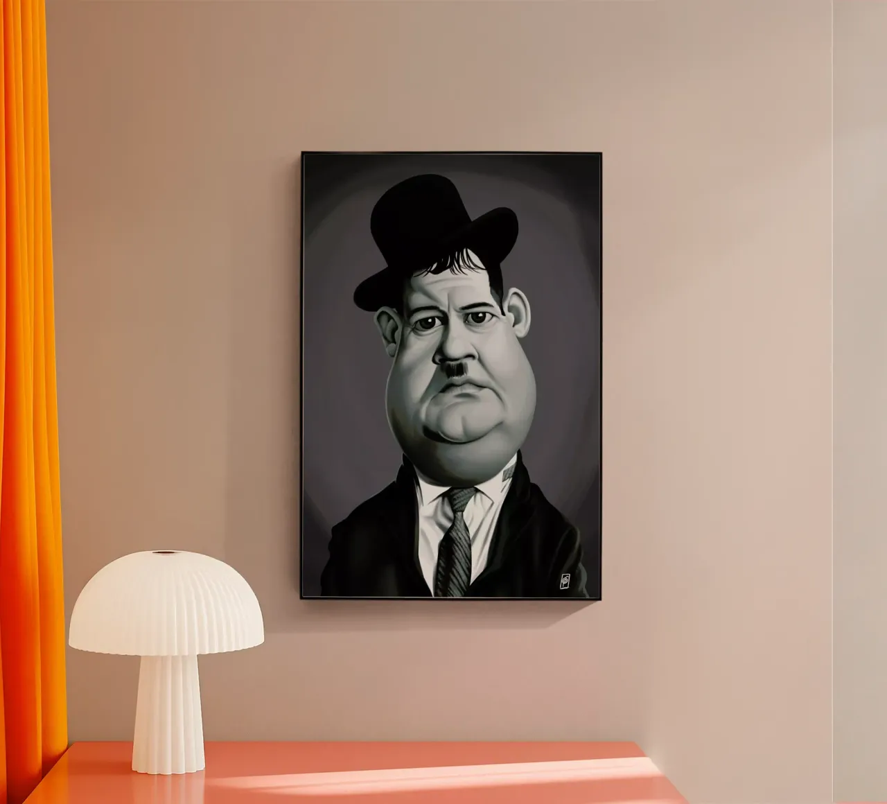 Oliver Hardy plexiglass da Rob Art | Illustration