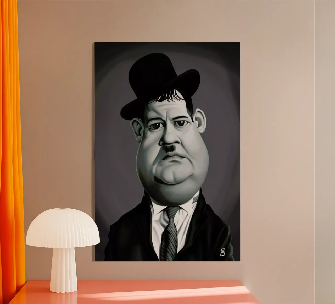 Oliver Hardy plexiglass da Rob Art | Illustration