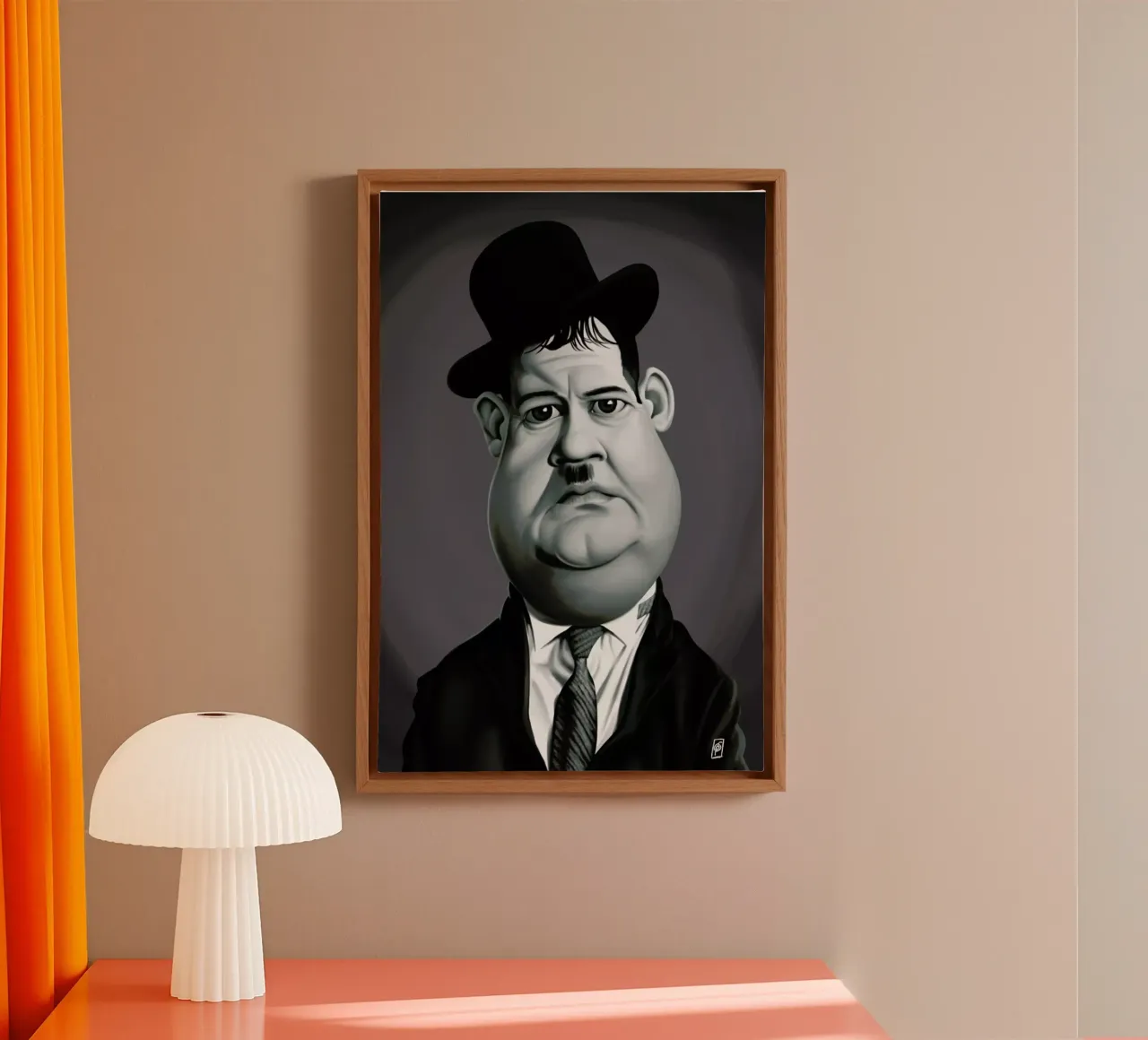 Oliver Hardy canvas by Rob Art | Illustration