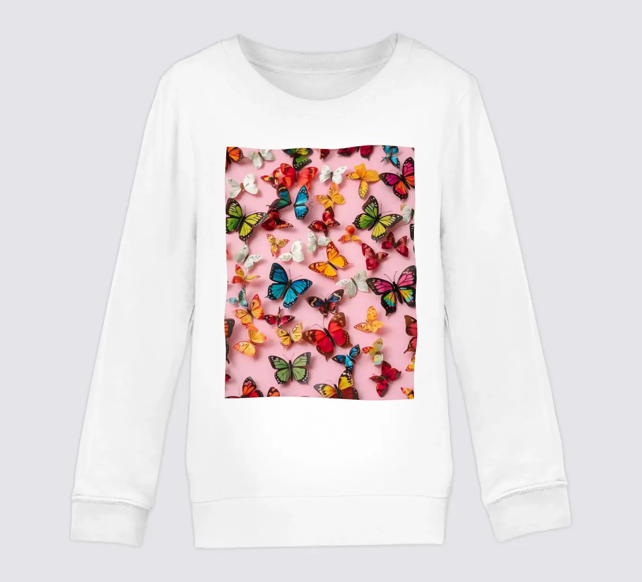 sfondo rosa con bellissime farfalle felpa bambino da DesignDoodle