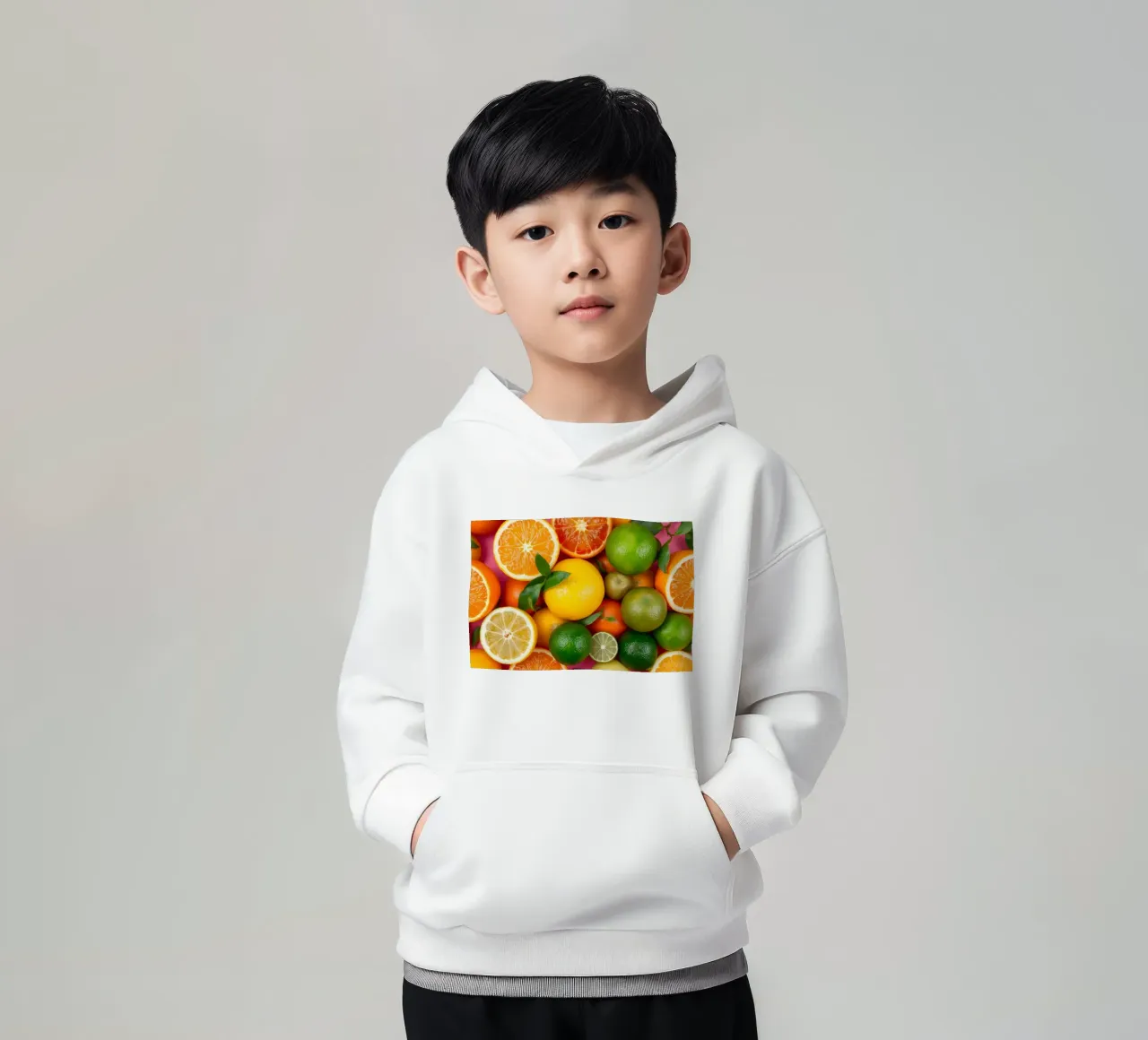 assortimento di agrumi freschi felpa bambino con cappuccio da DesignDoodle