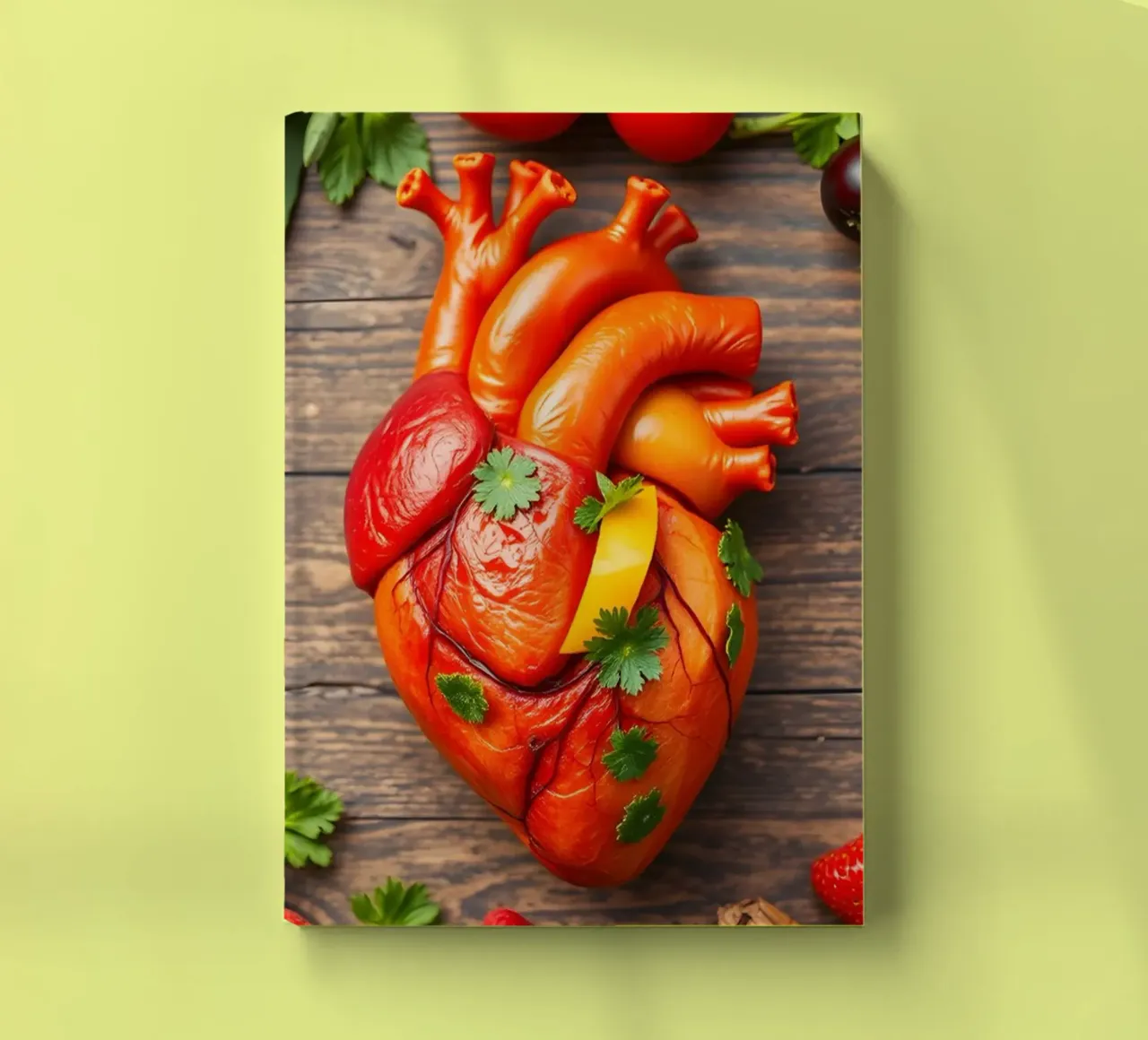 fresh fruits and vegetables resembling a heart notebook by DesignDoodle