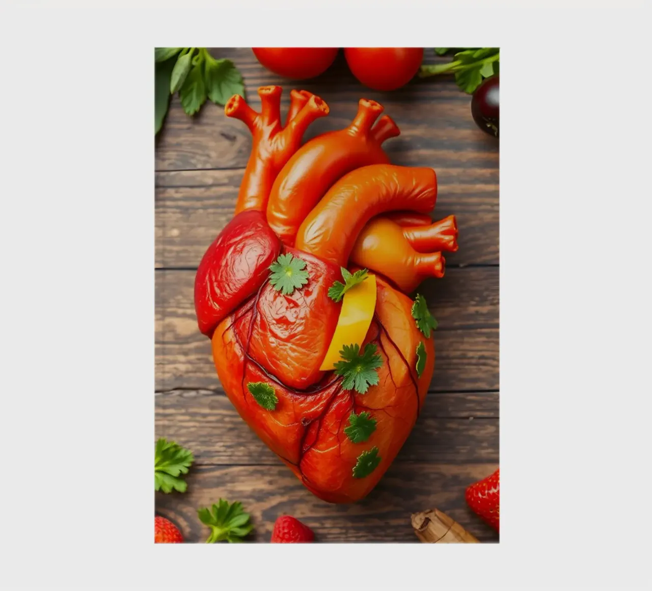 fresh fruits and vegetables resembling a heart notebook by DesignDoodle