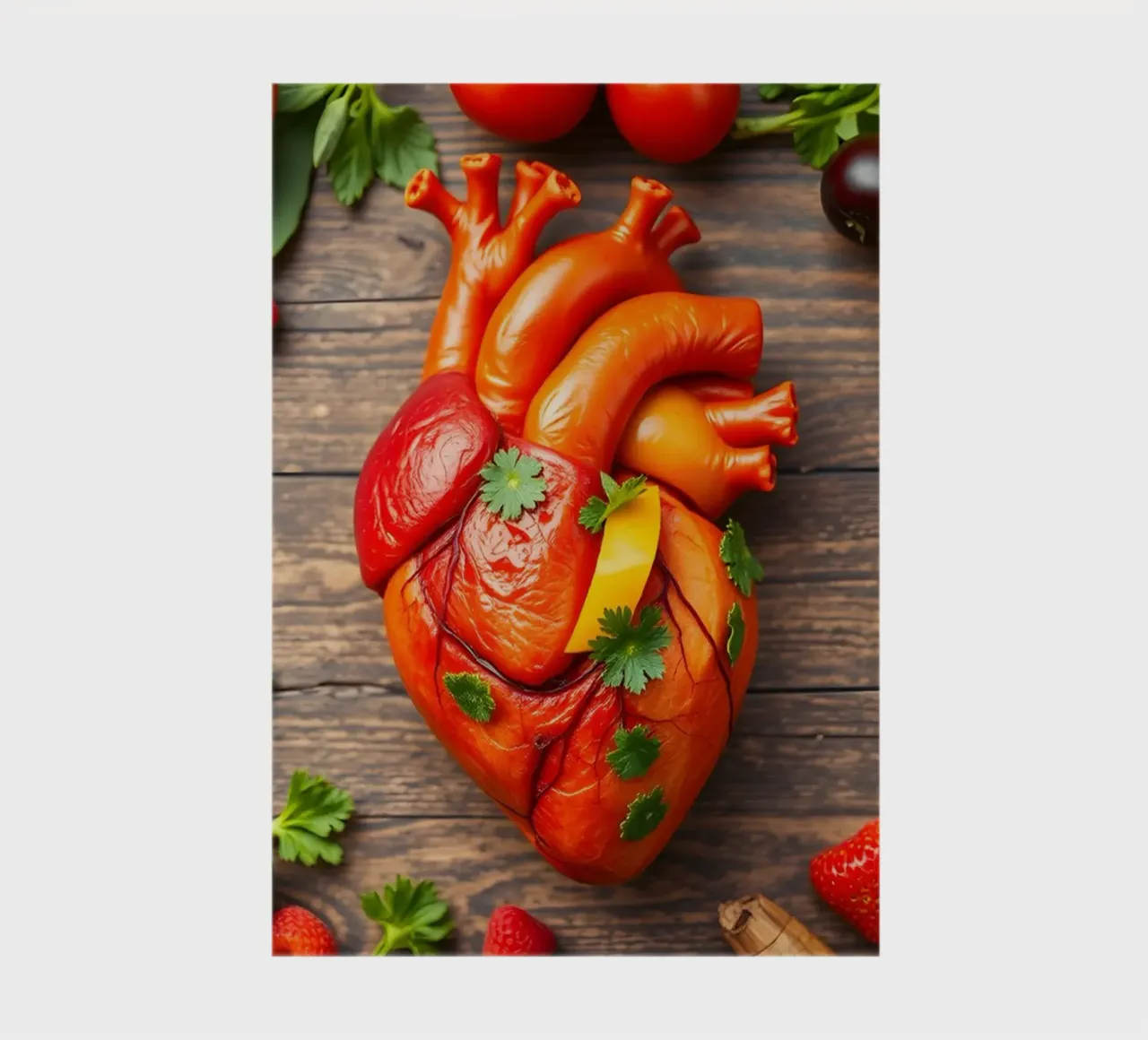 fresh fruits and vegetables resembling a heart notebook by DesignDoodle