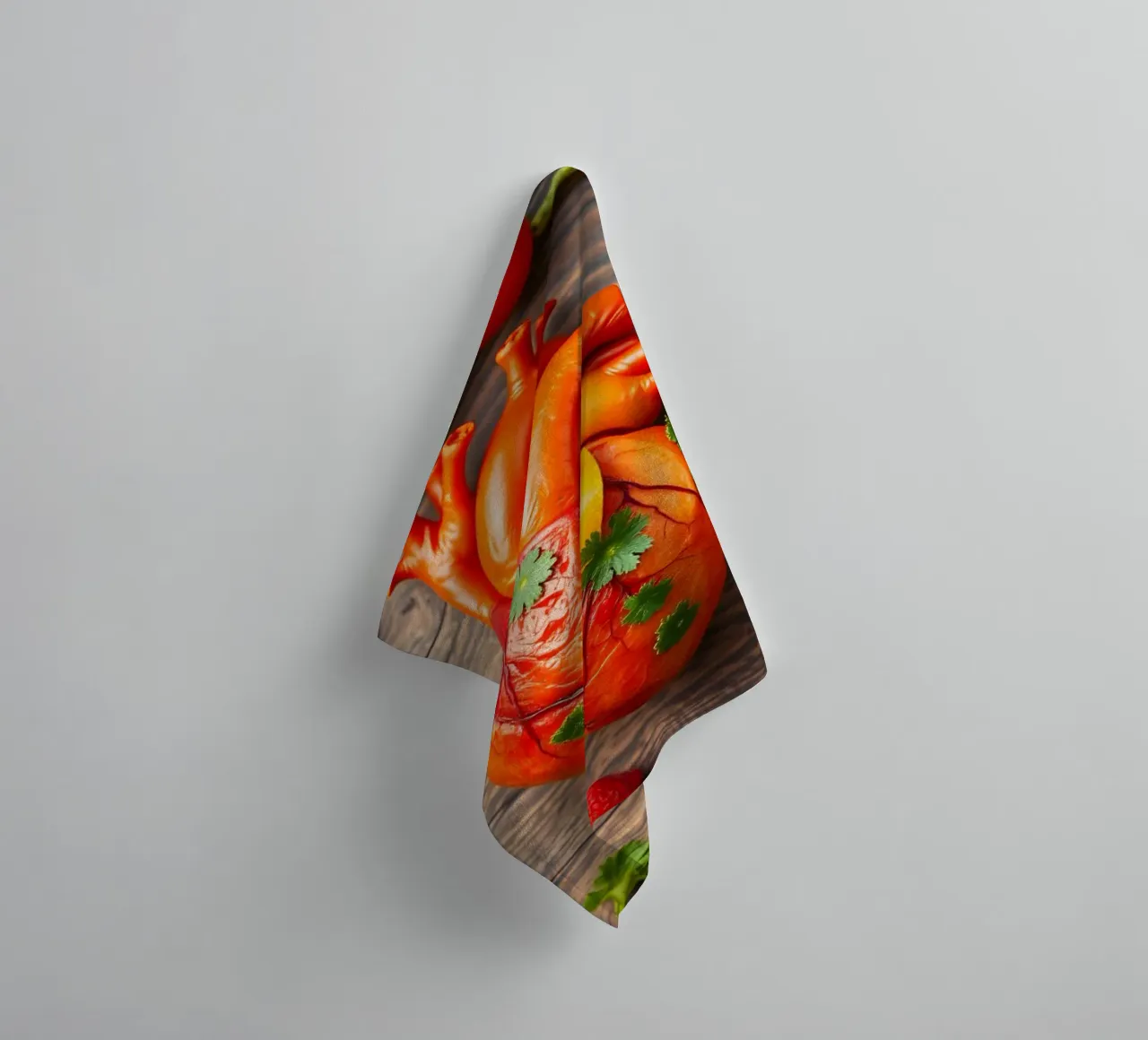 fresh fruits and vegetables resembling a heart towel by DesignDoodle