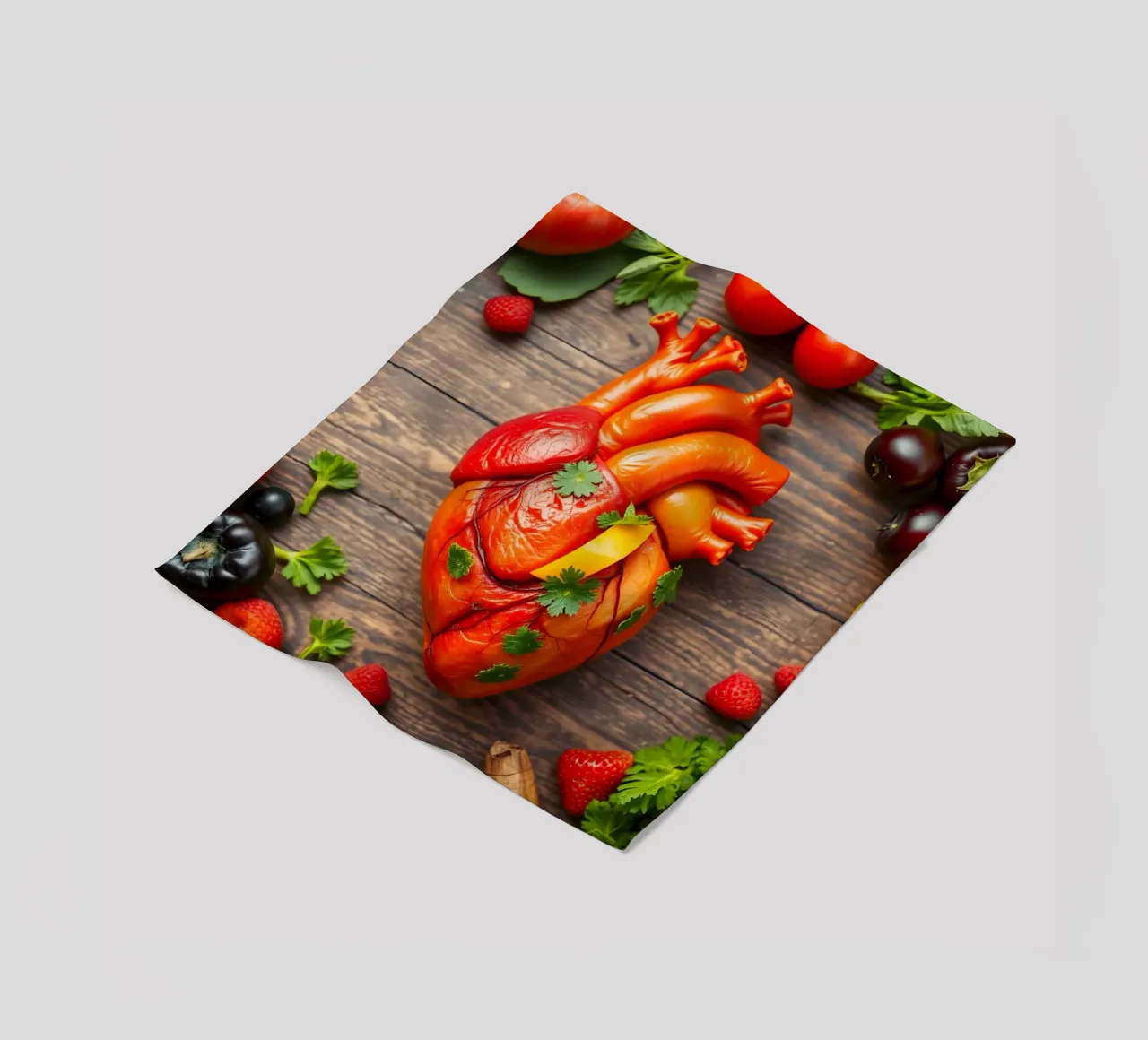 frutta e verdura fresca a forma di cuore coperta in pile da DesignDoodle