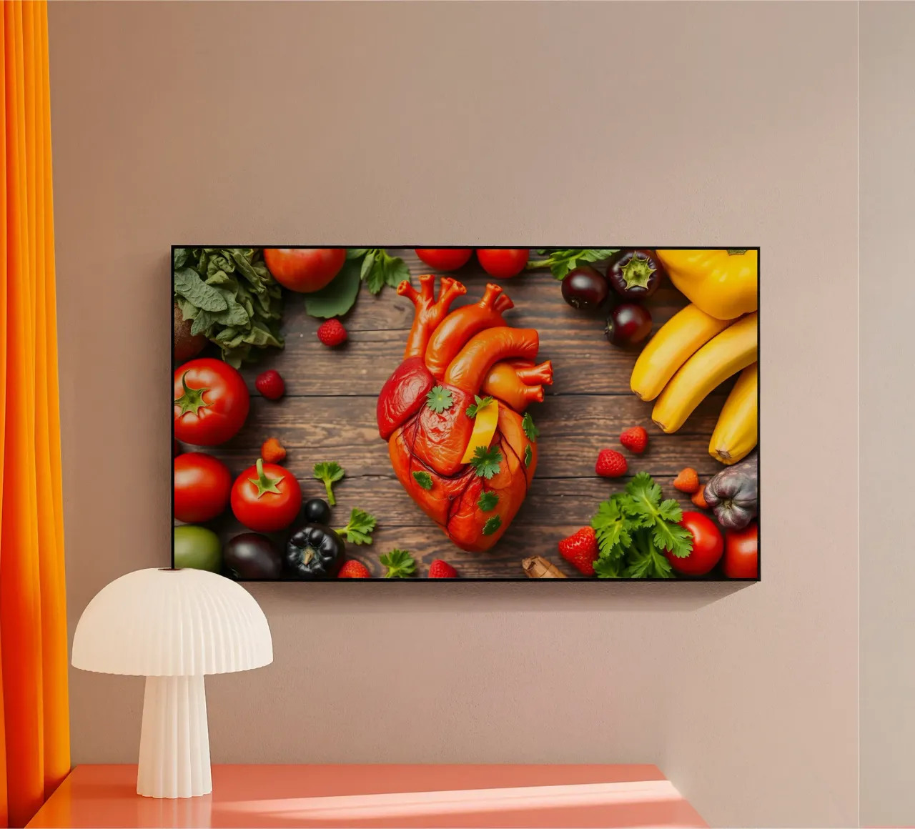 frutta e verdura fresca a forma di cuore plexiglass da DesignDoodle