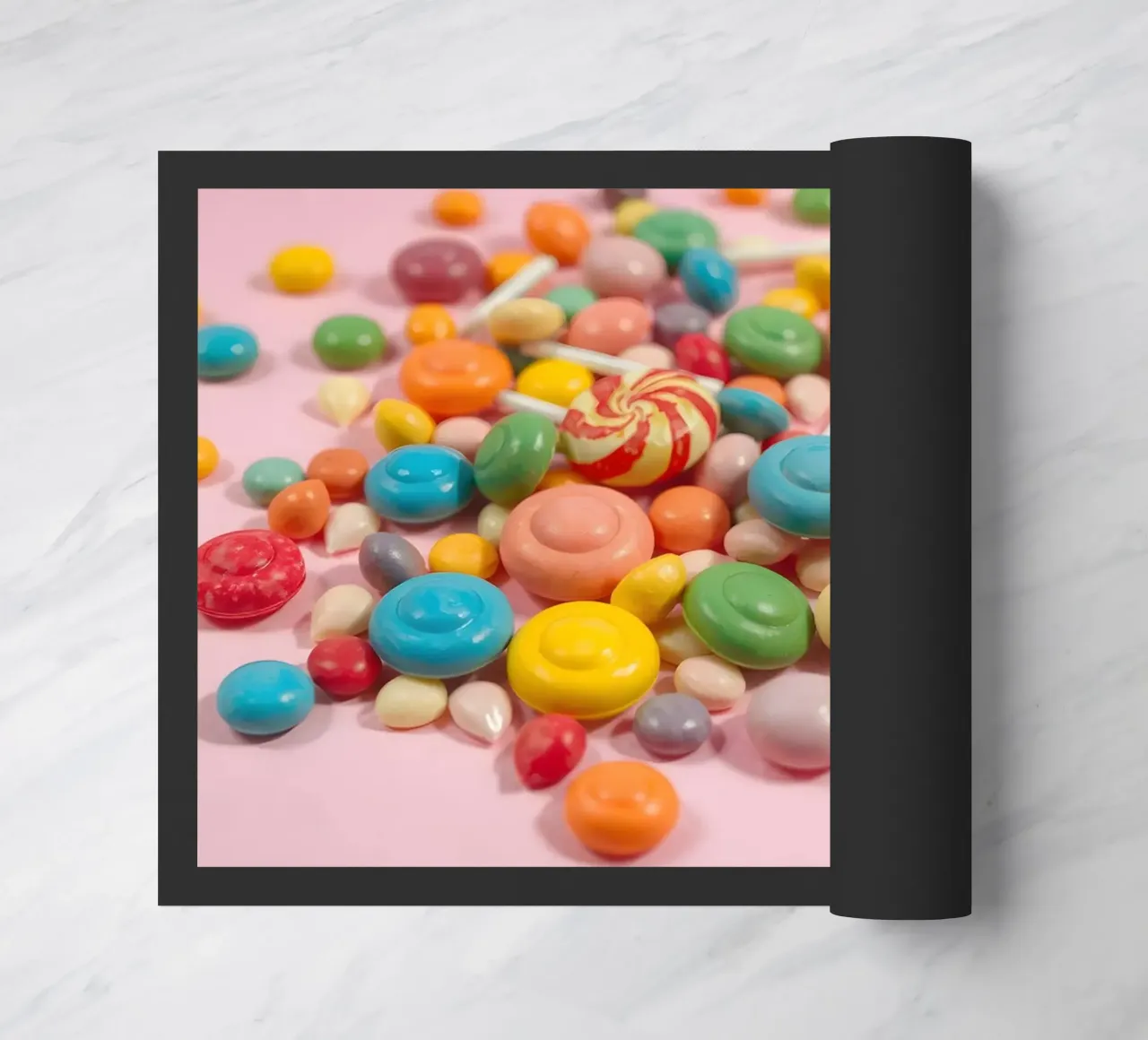 Assortimento di caramelle colorate sparse zerbino da DesignDoodle