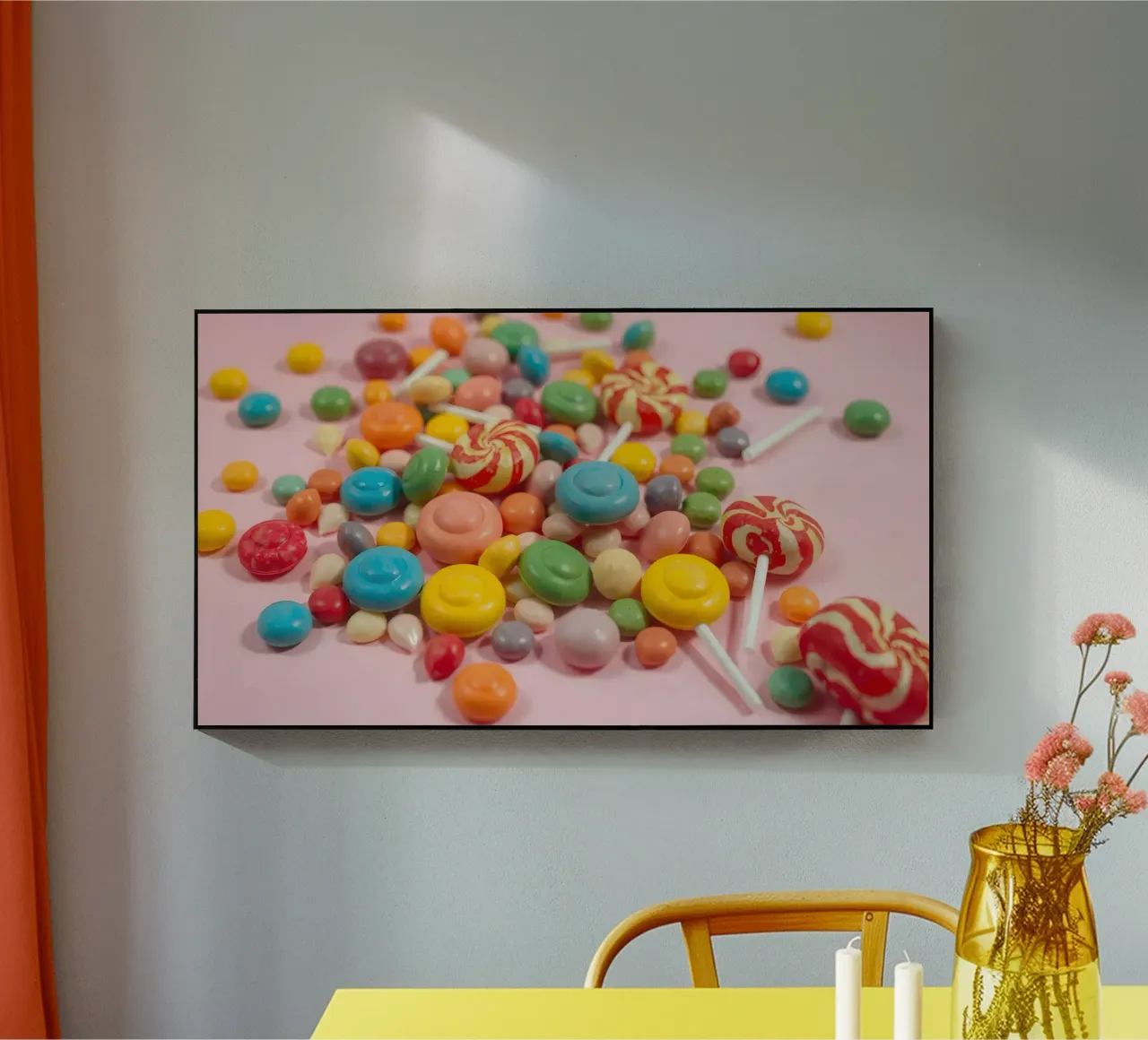 Assortimento di caramelle colorate sparse plexiglass da DesignDoodle