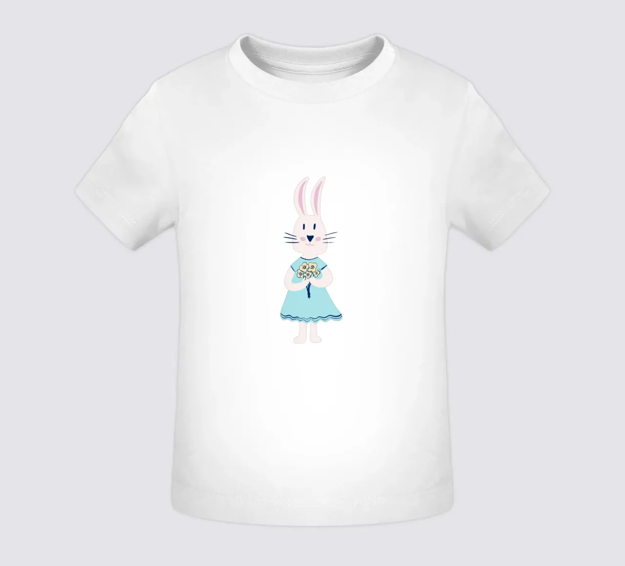 Coniglietta con fiori maglietta neonato da nicigabrieldesigns
