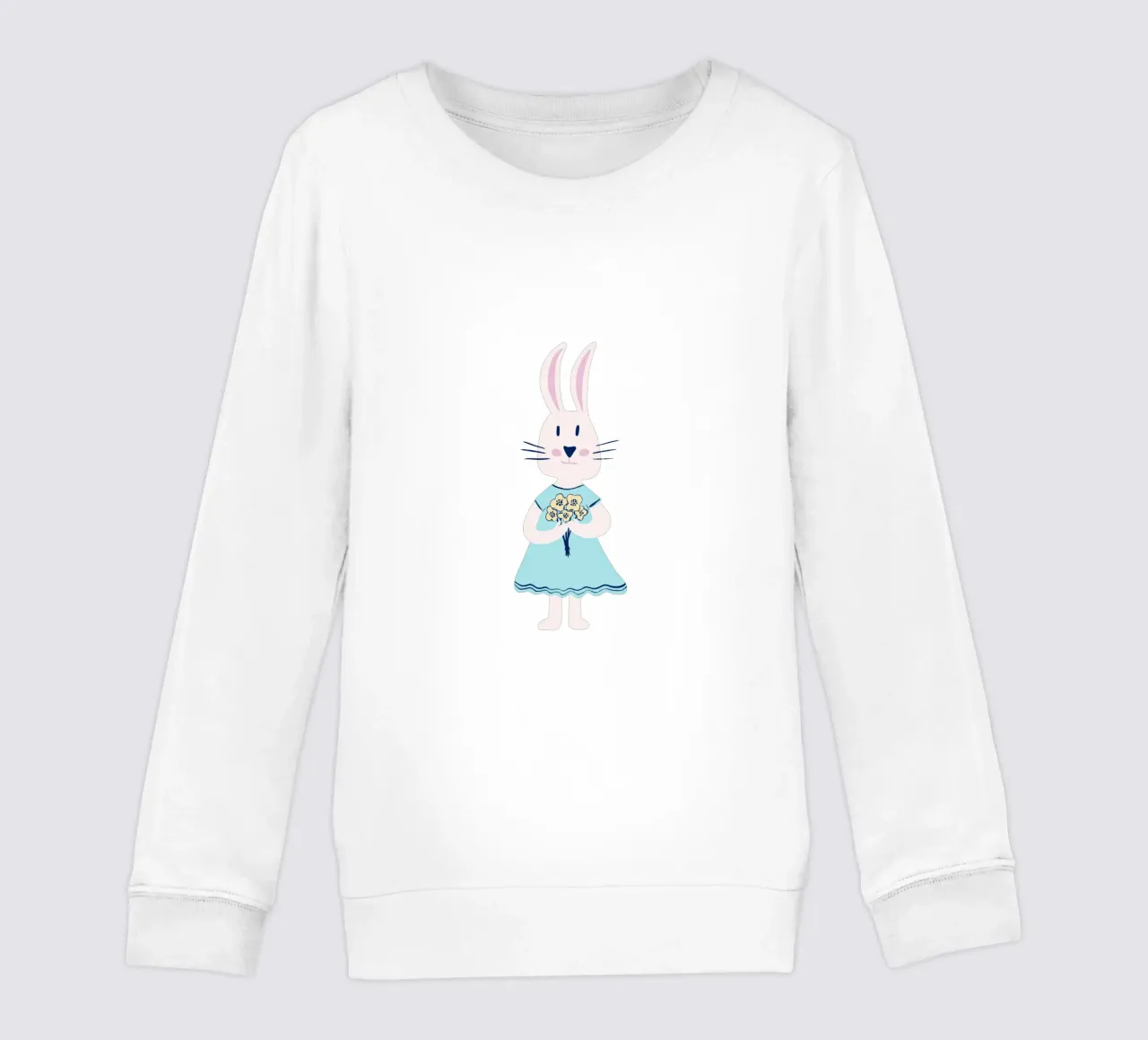 Coniglietta con fiori felpa bambino da nicigabrieldesigns