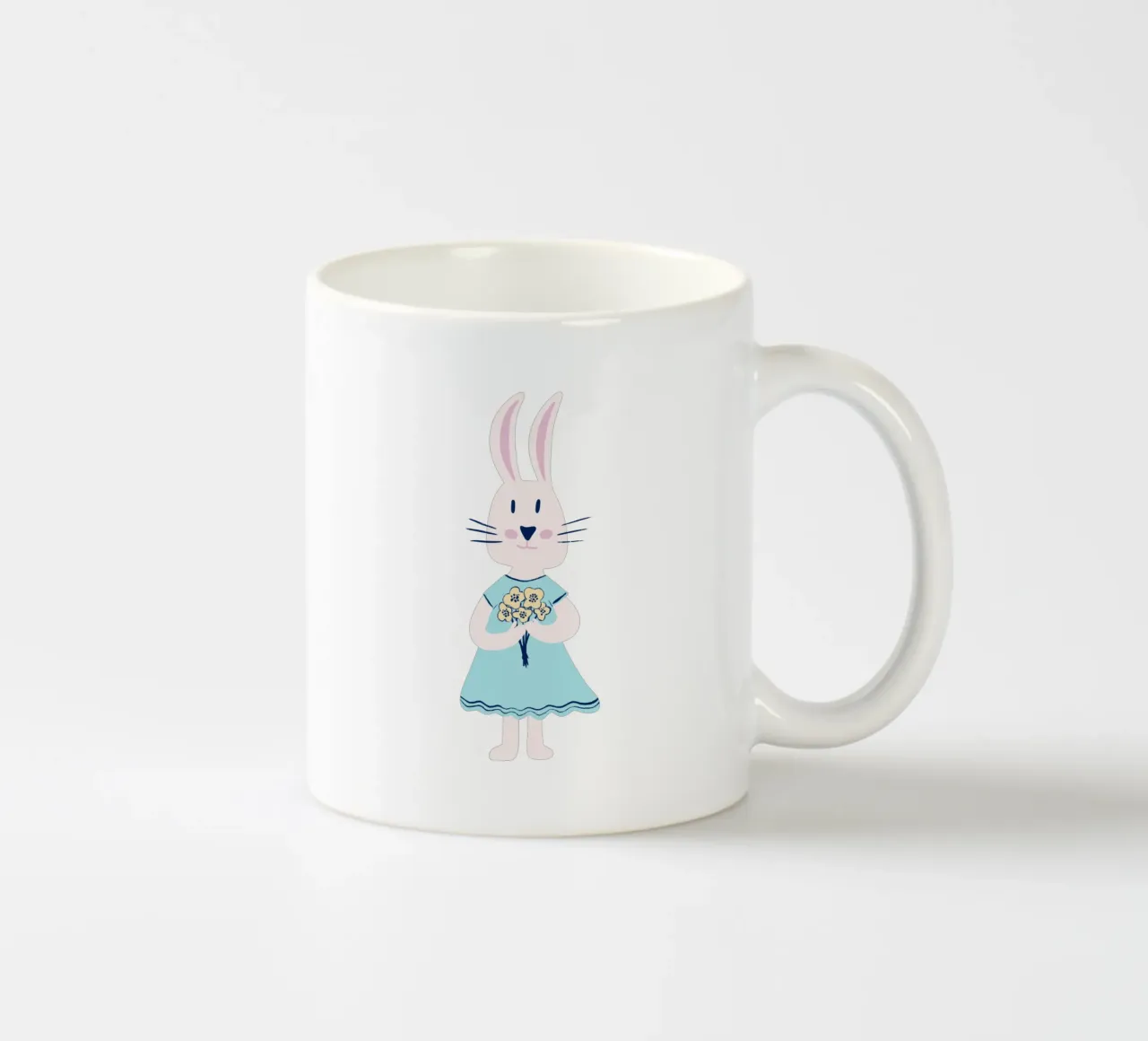 Coniglietta con fiori tazza in ceramica da nicigabrieldesigns