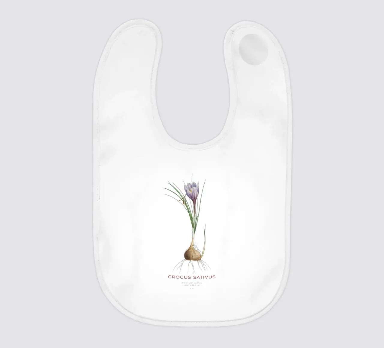 Safran-Krokus oder Crocus sativus Babylätzchen von Vintagrafica