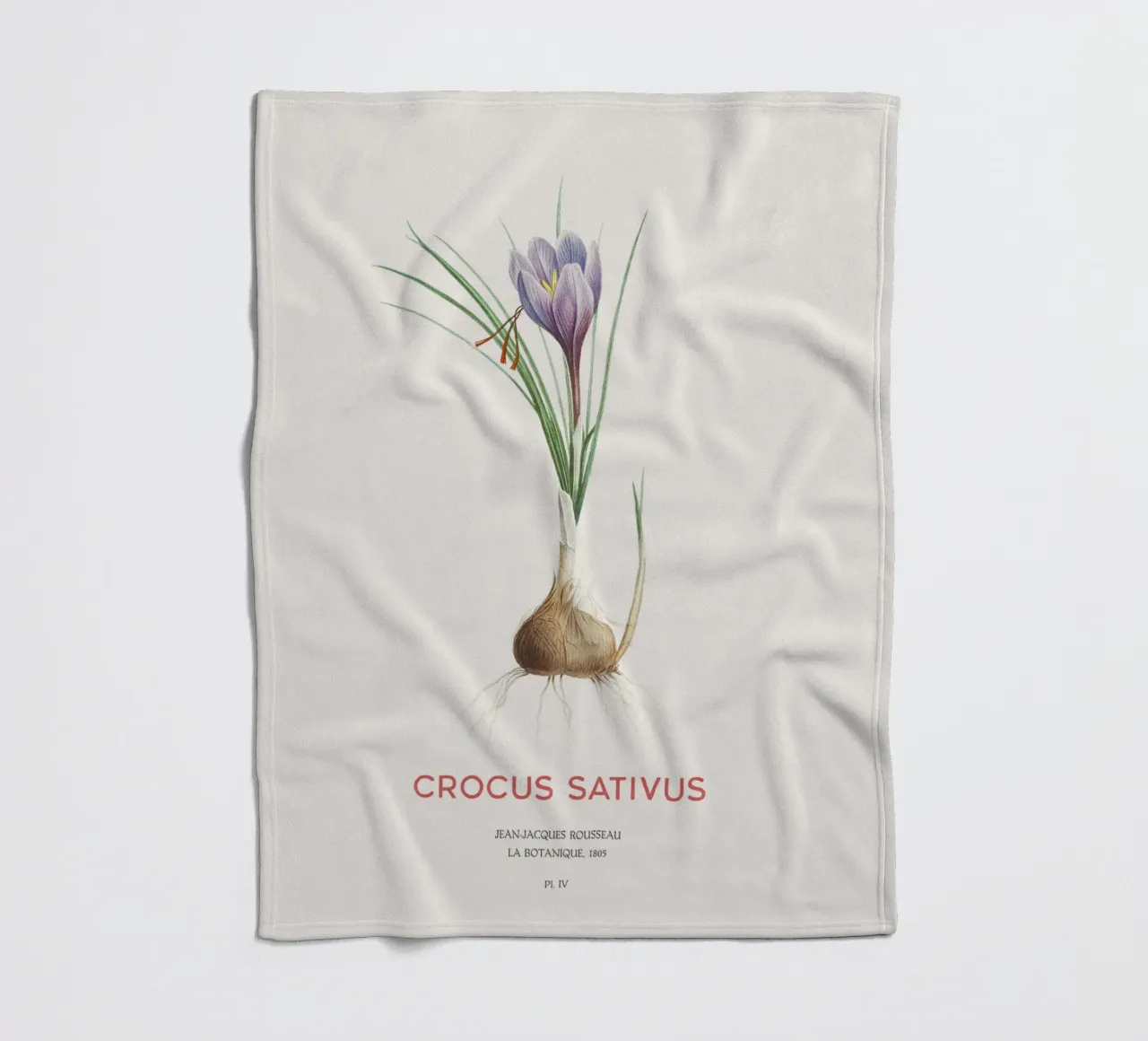 Safran-Krokus oder Crocus sativus Fleecedecke von Vintagrafica