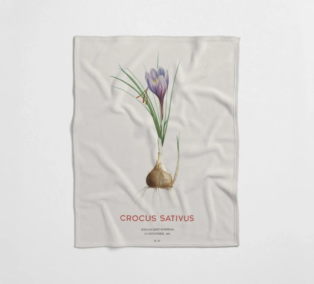Safran-Krokus oder Crocus sativus Fleecedecke von Vintagrafica