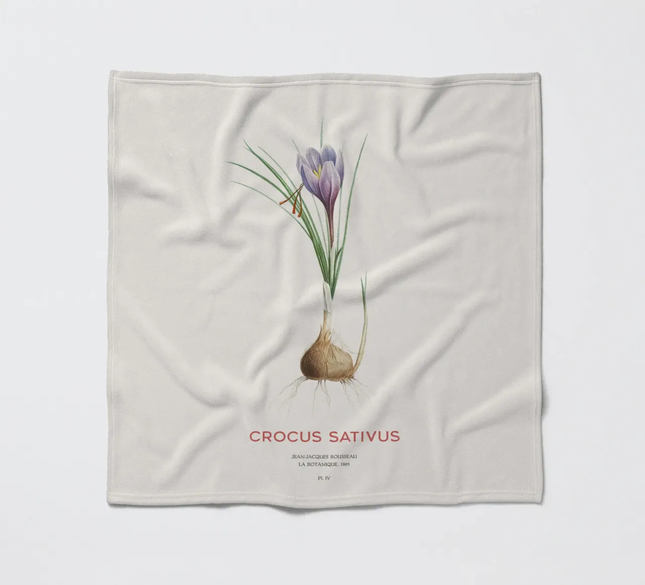 Safran-Krokus oder Crocus sativus Fleecedecke von Vintagrafica