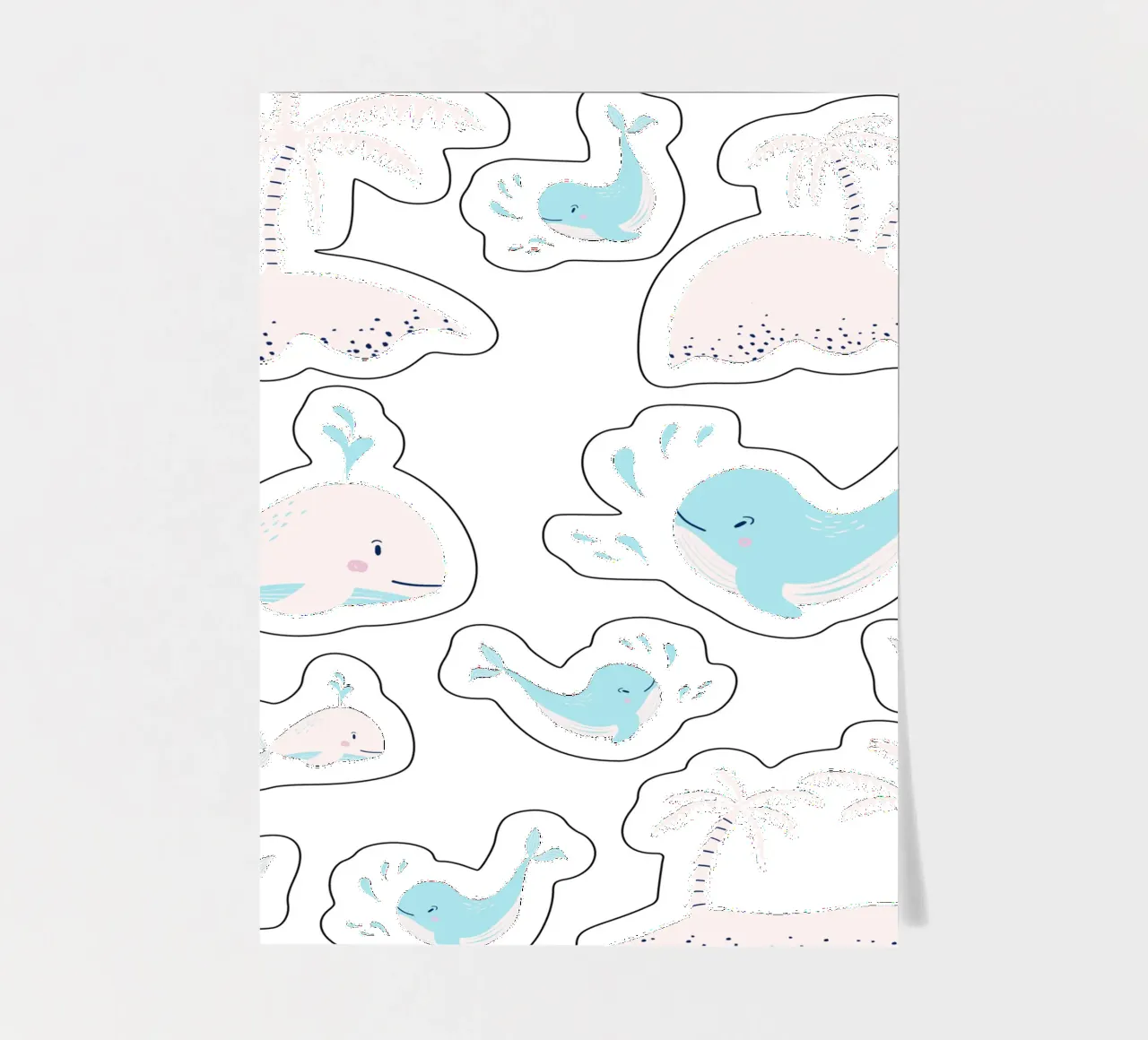 Whale friends sticker sheet by nicigabrieldesigns