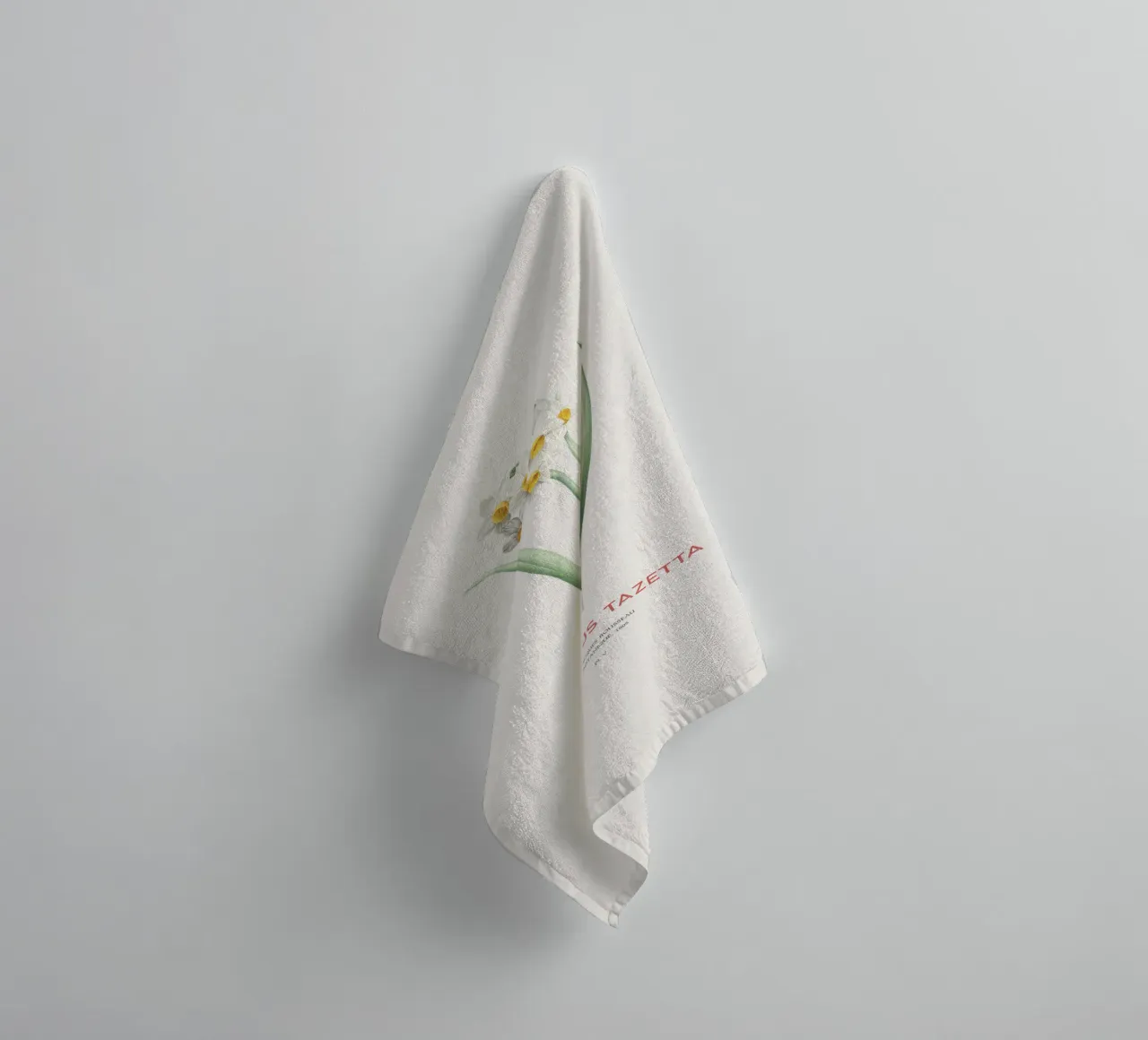 Narciso crema o Narcissus tazetta asciugamano da bagno da Vintagrafica