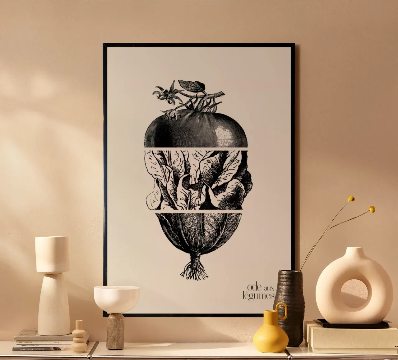 Ode aux Légumes - 2 poster with plastic frame by BlauMaschine