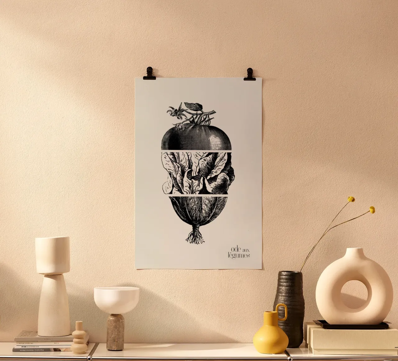Ode aux Légumes - 2 poster with plastic frame by BlauMaschine