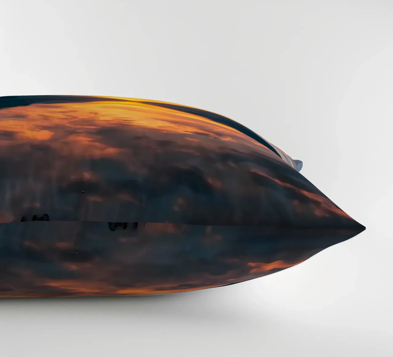 Sunset reflects on calm lake with mountains decorative cushion by DesignDoodle