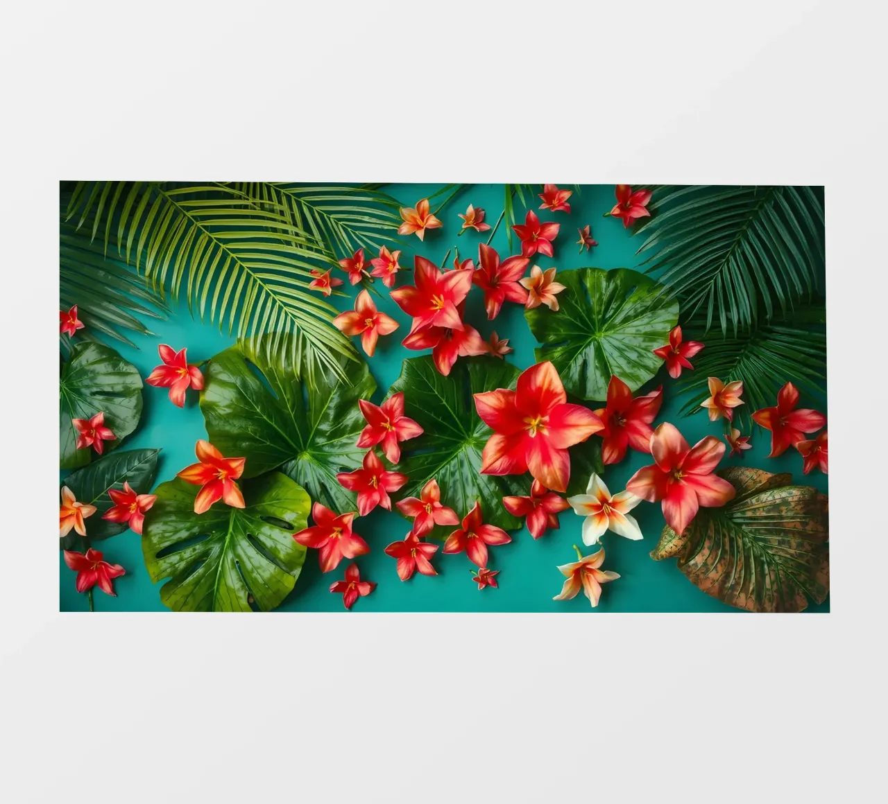 fiori tropicali e foglie verdi pellicola backlit da DesignDoodle