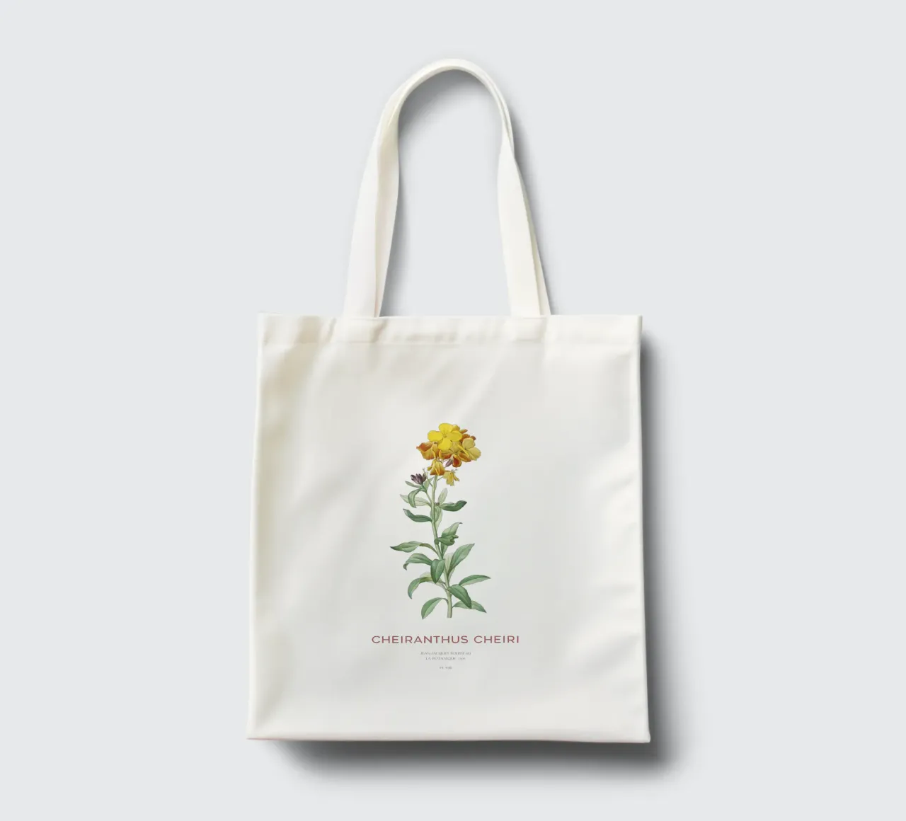 Fiore di campo o Cheiranthus cheiri borsa in juta da Vintagrafica