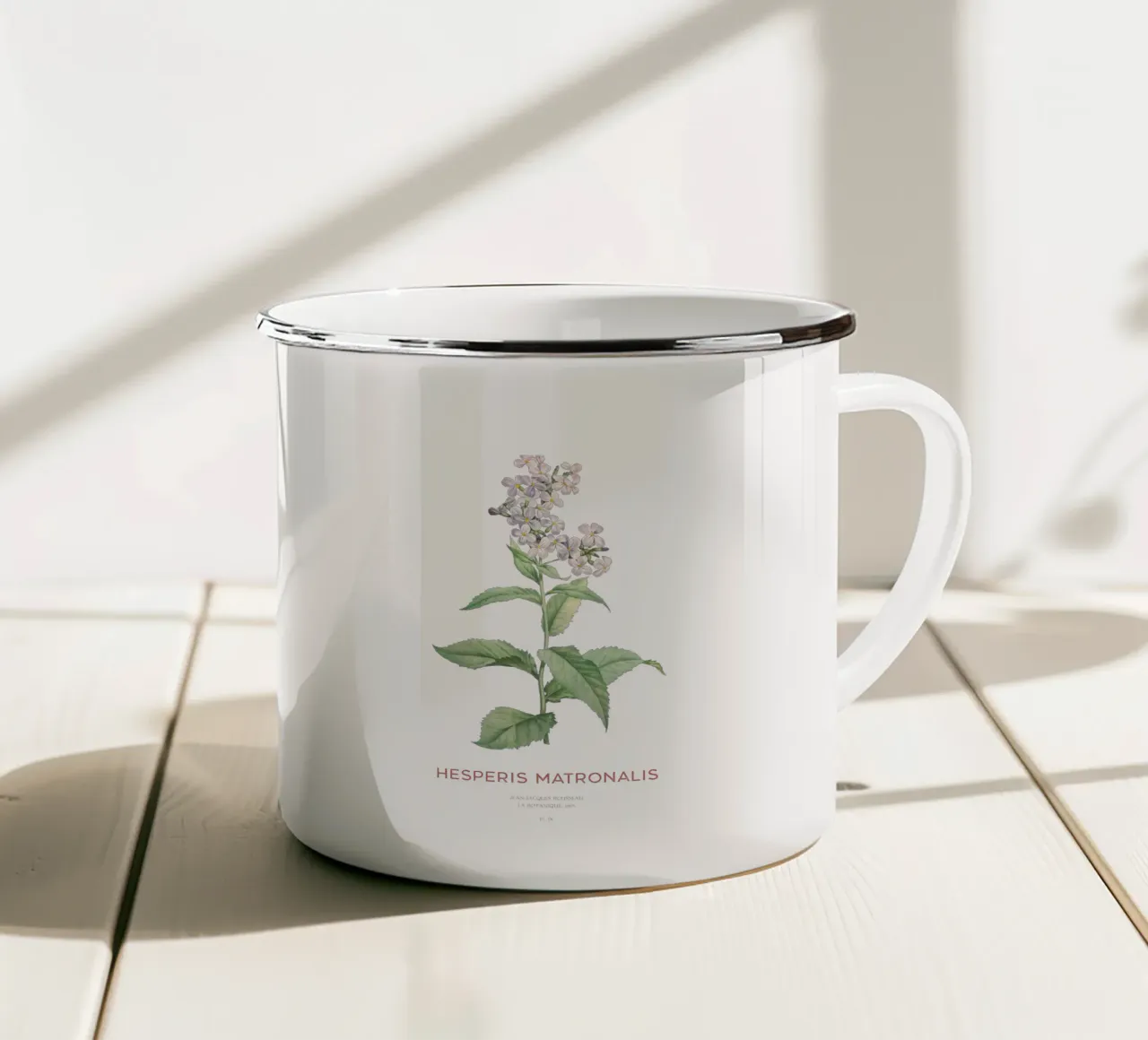 Lillà estivo o Hesperis matronalis tazza in smalto da Vintagrafica
