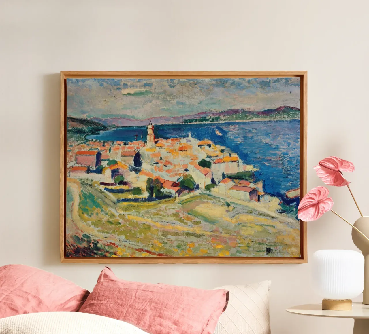 Henri Matisse - View of St.Tropez canvas with Floater frame by ARTOTHEK