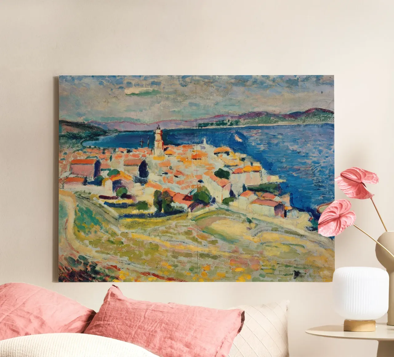 Henri Matisse - View of St.Tropez canvas with Floater frame by ARTOTHEK