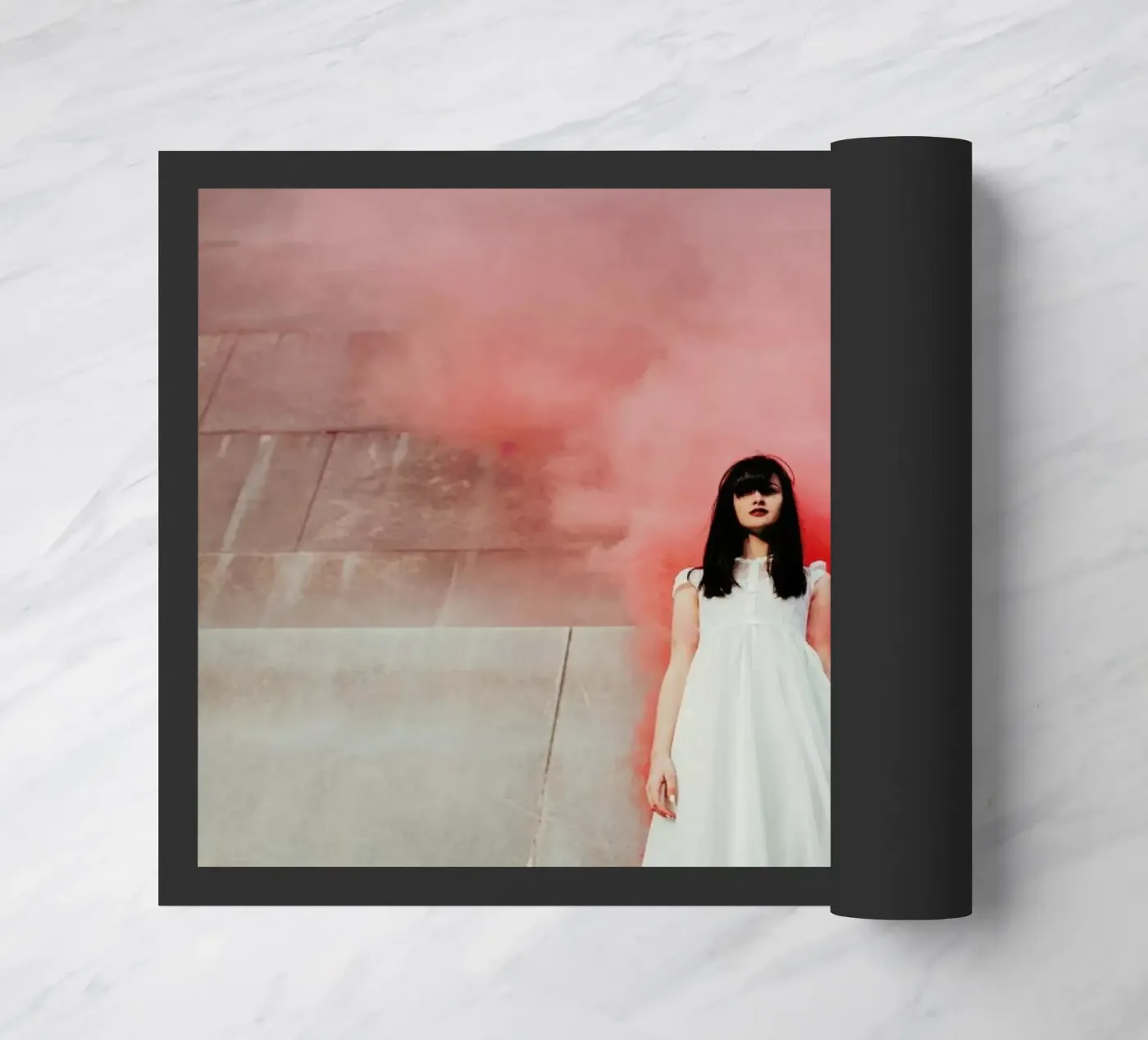 Red Smoke doormat by Jovana Rikalo