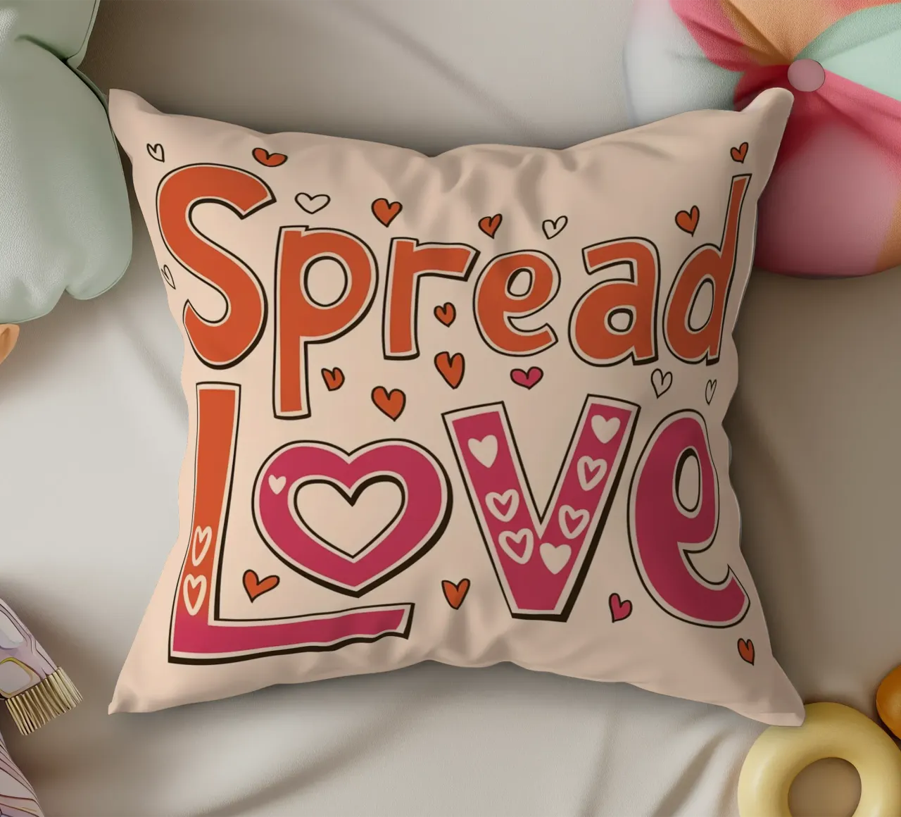 Répandre l'amour coussin de logic