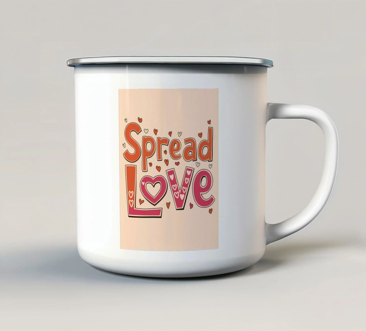 Diffondere l'amore tazza in smalto da logic